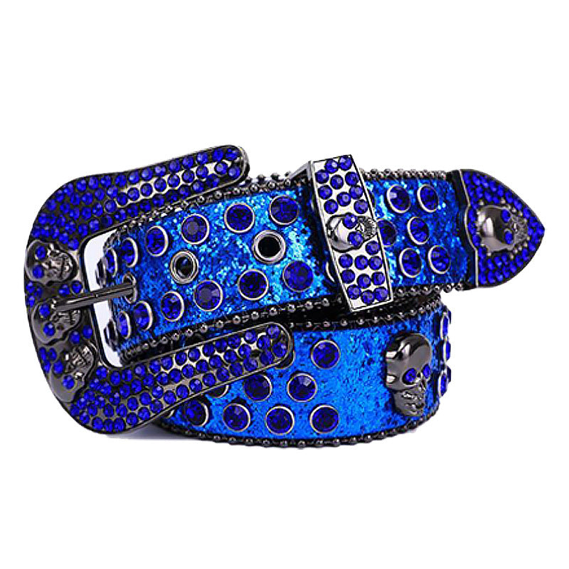Fashion Luxury Strap Diamond Belt Western Crystal Studded Belt Cowgirl Cowboy Rhinestone Belt For Women Men