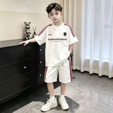 Boy's Set Casual Sporty Street Style Short Sleeve and Shorts for Kids