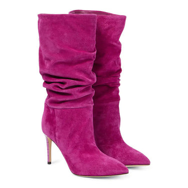 Pointed Toe Stiletto High Heel Sleeve Pleated Colorful Fashion Catwalk Plus Size Boots Women's Boots