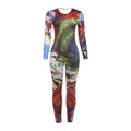 Creative 3D Digital Print Streetwear Fitted Long Sleeve Jumpsuit for Women