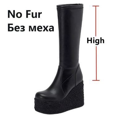 Newest Women Ankle Boots Autumn Winter Fashion Punk Style High Platforms Wedges Heels Shoes Party Night Club
