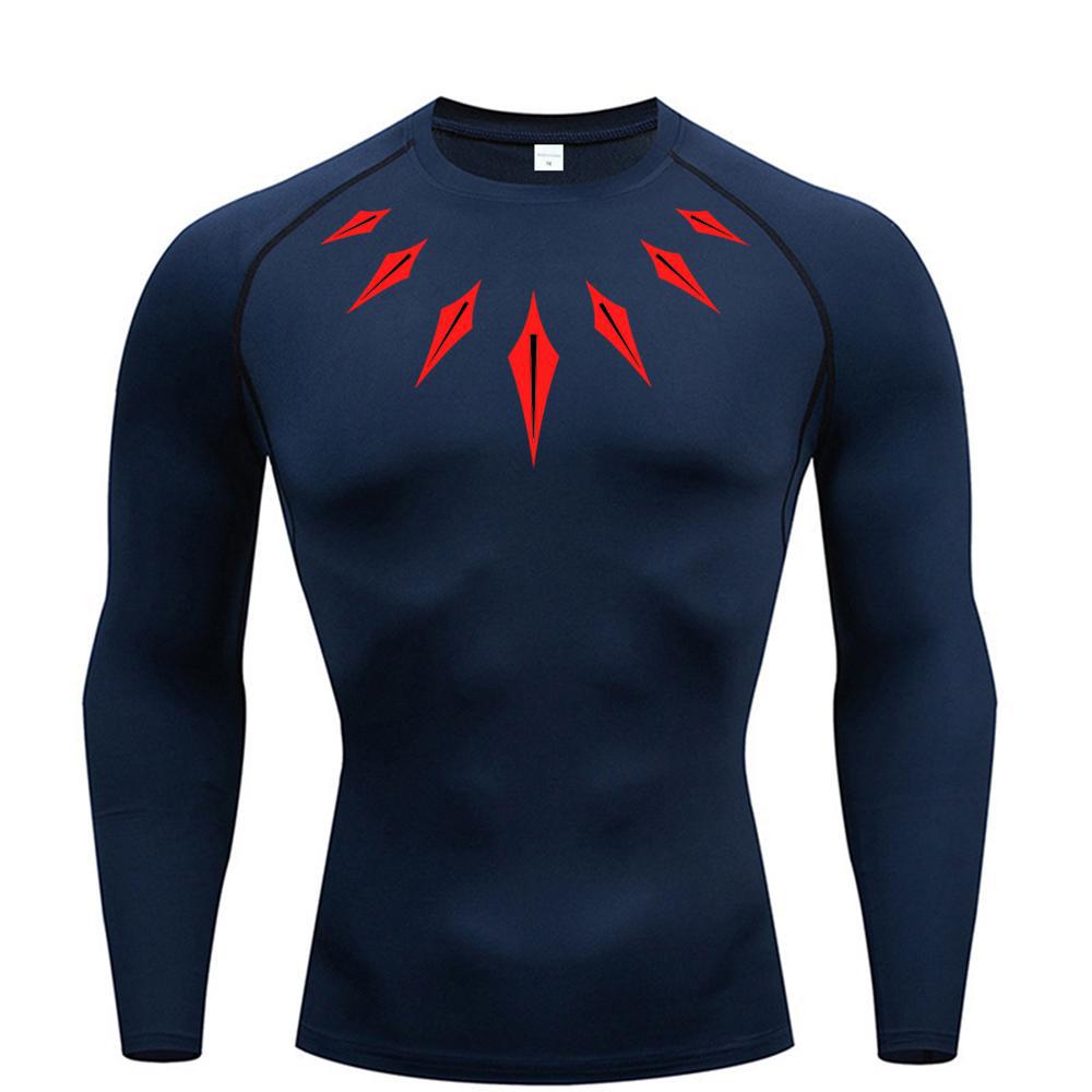 Printed Long Sleeve T-Shirt for Men, Quick-Dry Breathable Workout Running Top