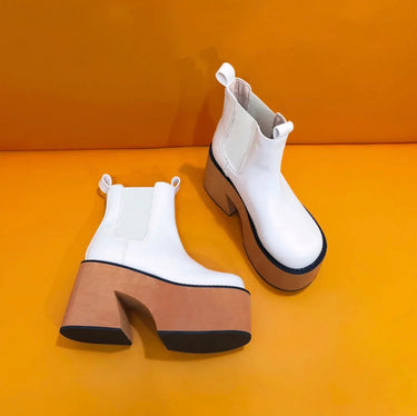 Big Size 35-43 Brand New Ladies Chunky High Heels Ankle Boots Fashion Solid Platform women's Boots Casual Party Woman Shoes