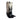 Pointed Toe Black and White Flame Print Knee High Boots Block Heels Slip-On Cowboy Cowgirl Vintage Classic Women Casual Shoes