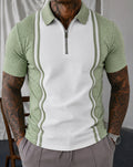 Polo striped short sleeved T-shirt top with spliced stripes