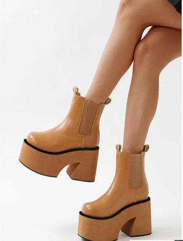 Big Size 35-43 Brand New Ladies Chunky High Heels Ankle Boots Fashion Solid Platform women's Boots Casual Party Woman Shoes