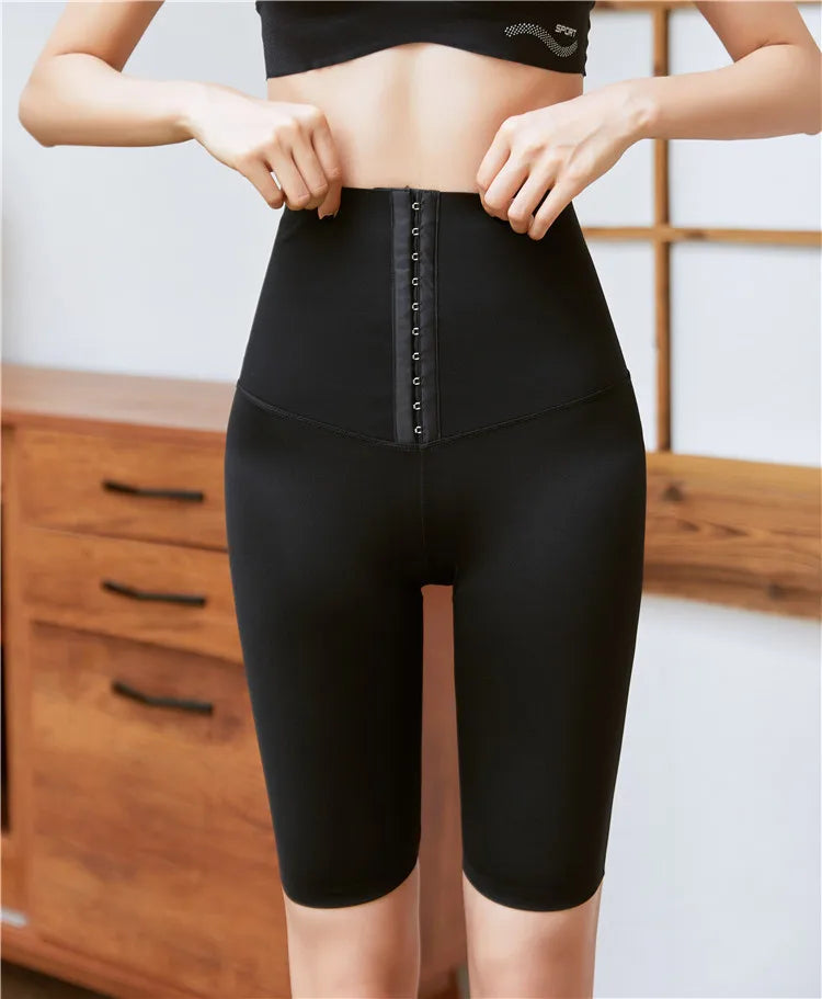 Breasted Corset Waist Waistband Riding Pants Elastic Shark Skin Leggings Women Wear Sports Fitness Breeches