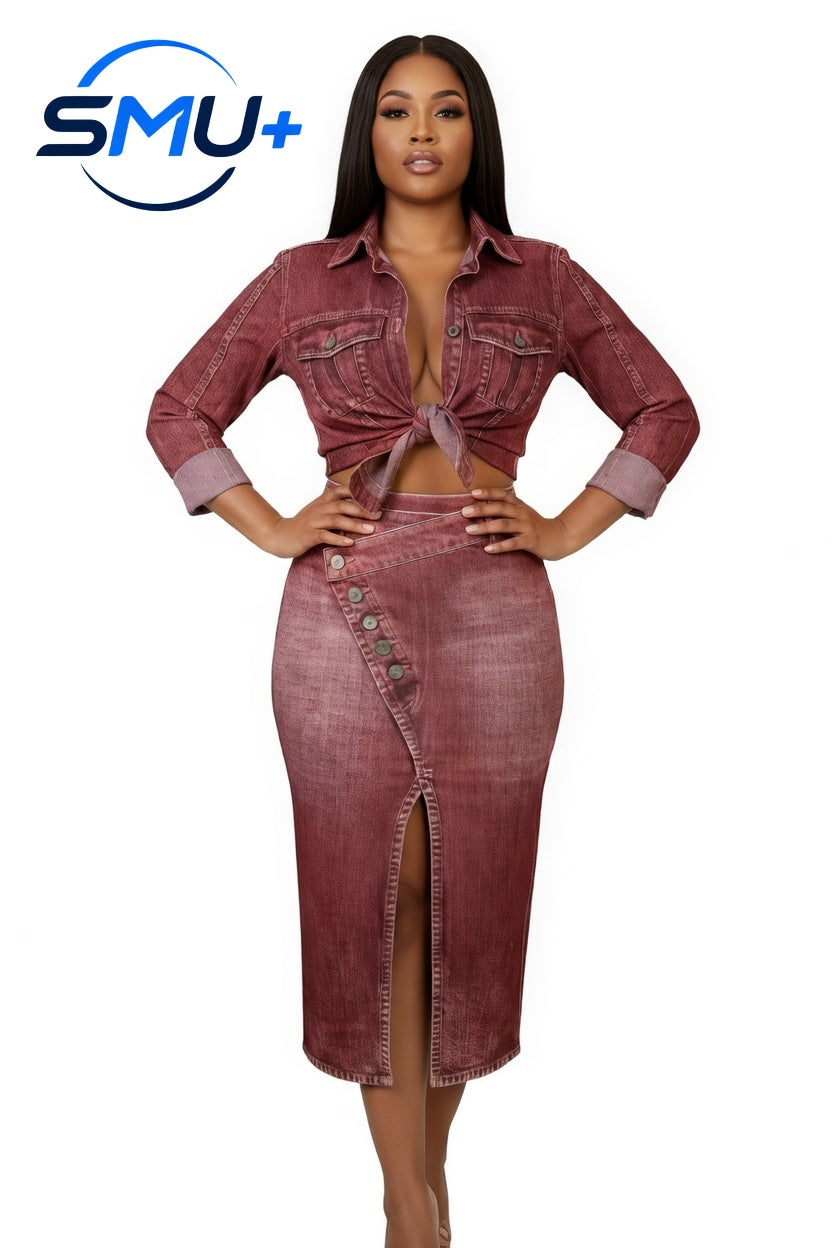 Long sleeved skirt set