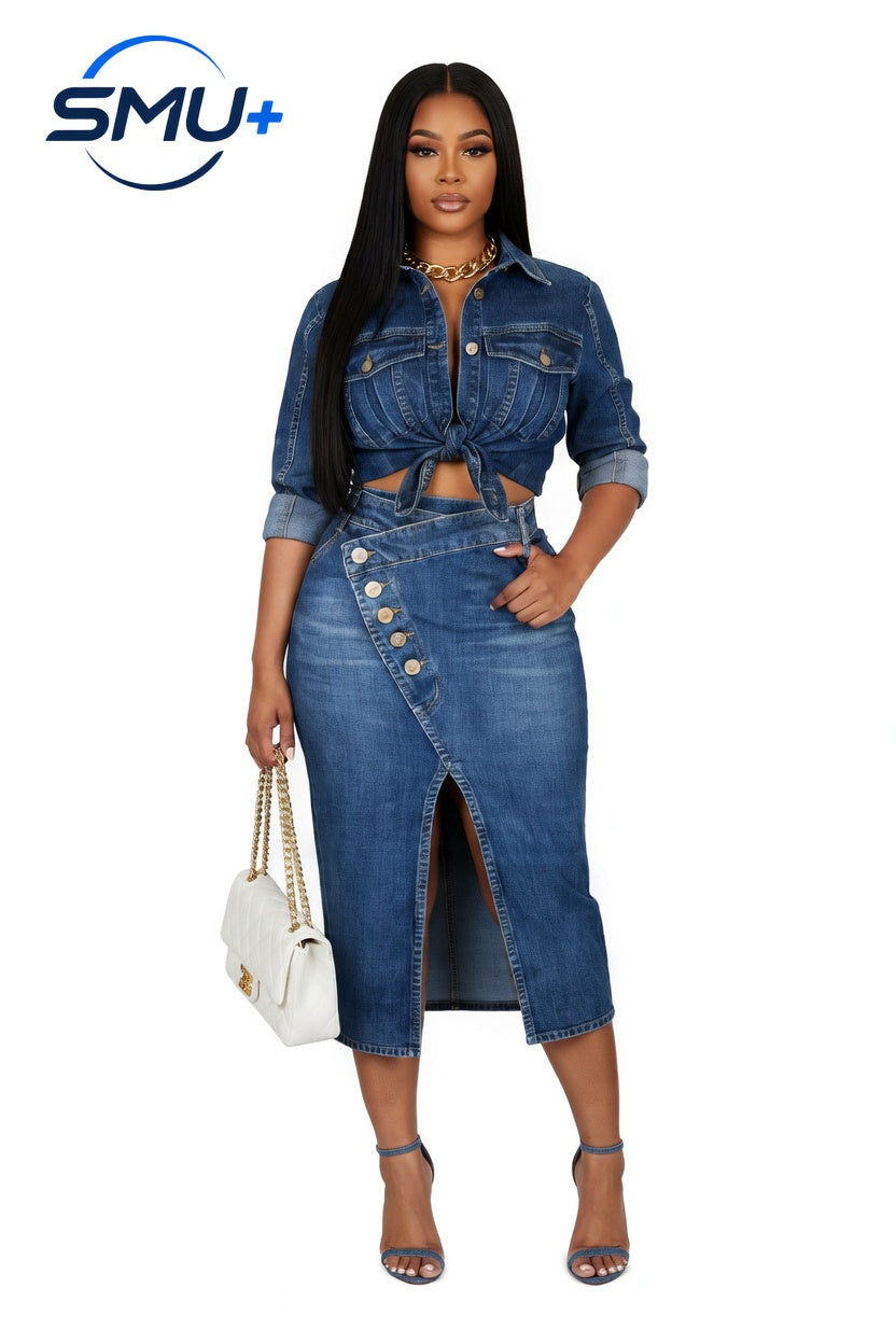 Long sleeved skirt set
