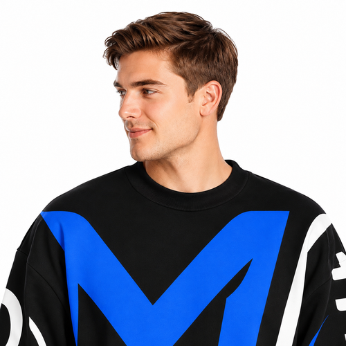 Men's Rib Cuff Crew Neck Sweatshirt(Model H34)